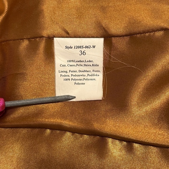 Blendshe women’s 100% leather camel brown blazer jacket sz 36/small Vintage 90’s - Picture 12 of 12